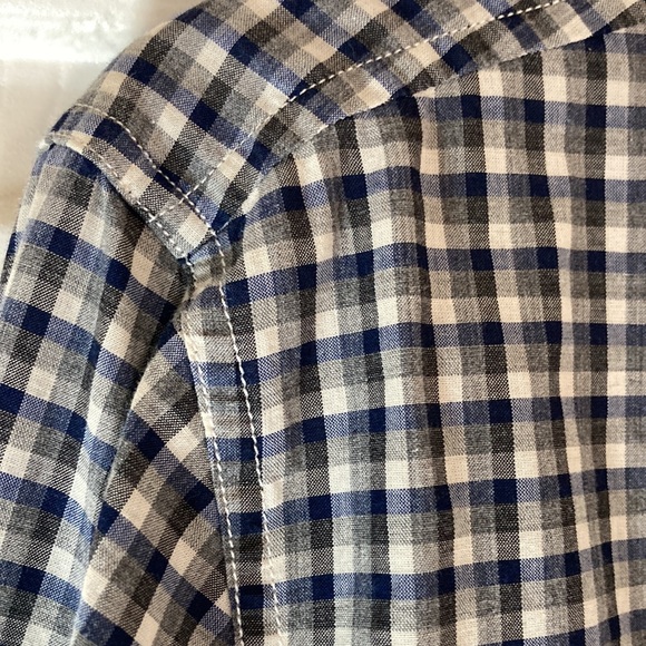 Rag & Bone Men’s Plaid Tailored Workwear Shirt Long-sleeved Blue Gray Cotton Med - Picture 11 of 11